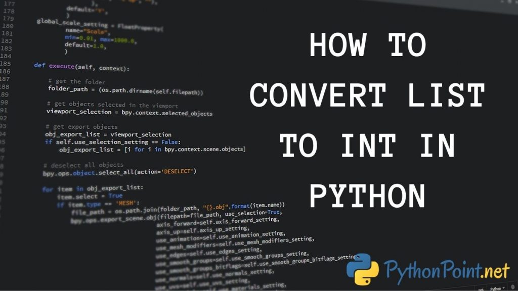 How To Convert List Type To Int In Python