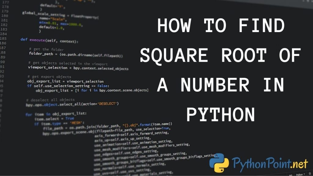 how to find square root of a number in python